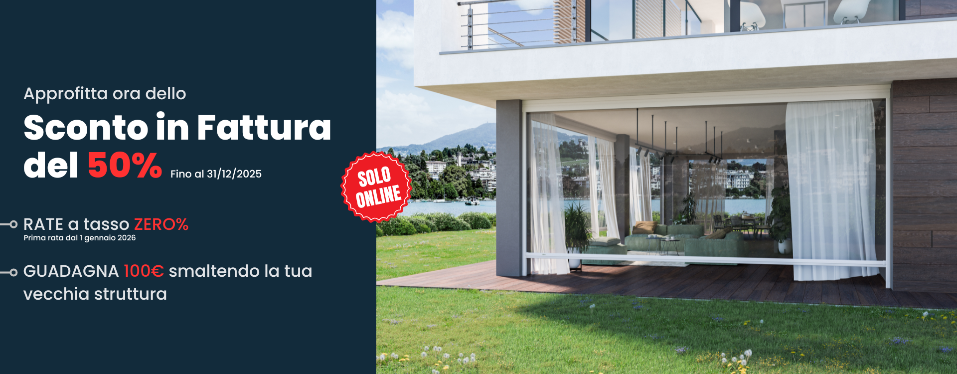 Vetrotende Arquati: Sconto in fattura 50%, fino al 31/12/2025